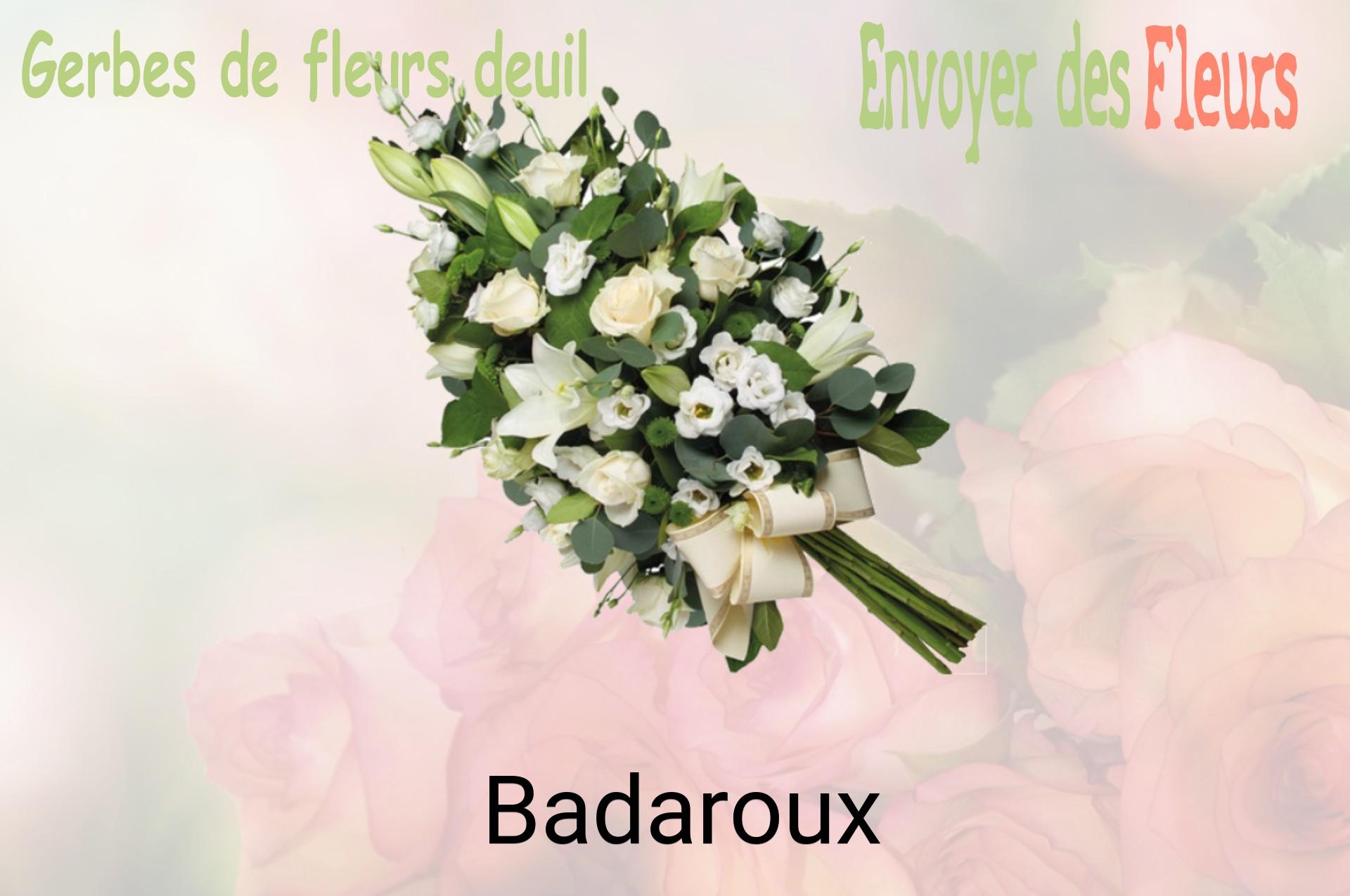 Gerbe de fleurs de deuil livrée à Badaroux
